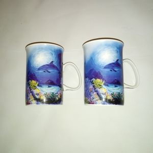 2 Ashdene of Australia Dolphin Tea Cups